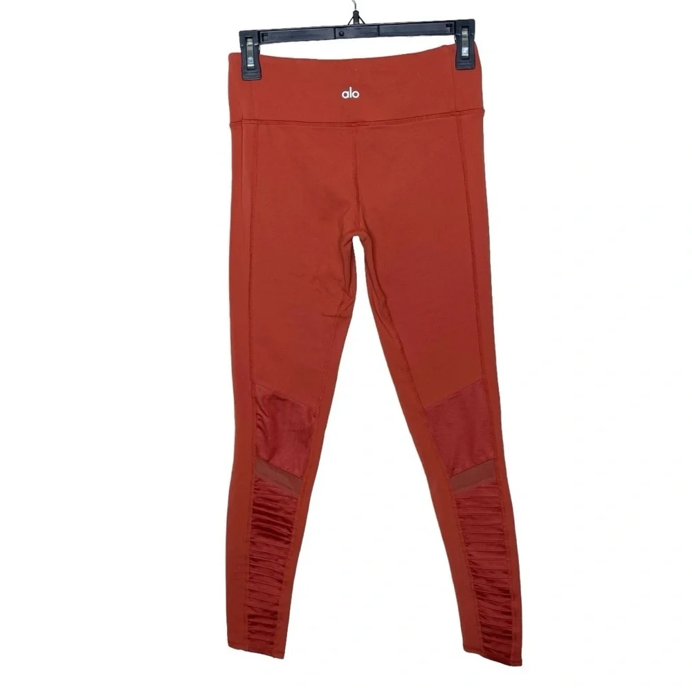 alo Yoga High-Rise Moto Legging Rust Burnt‎ Orange Small